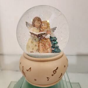 Christmas Angels Musical Snow Globe
